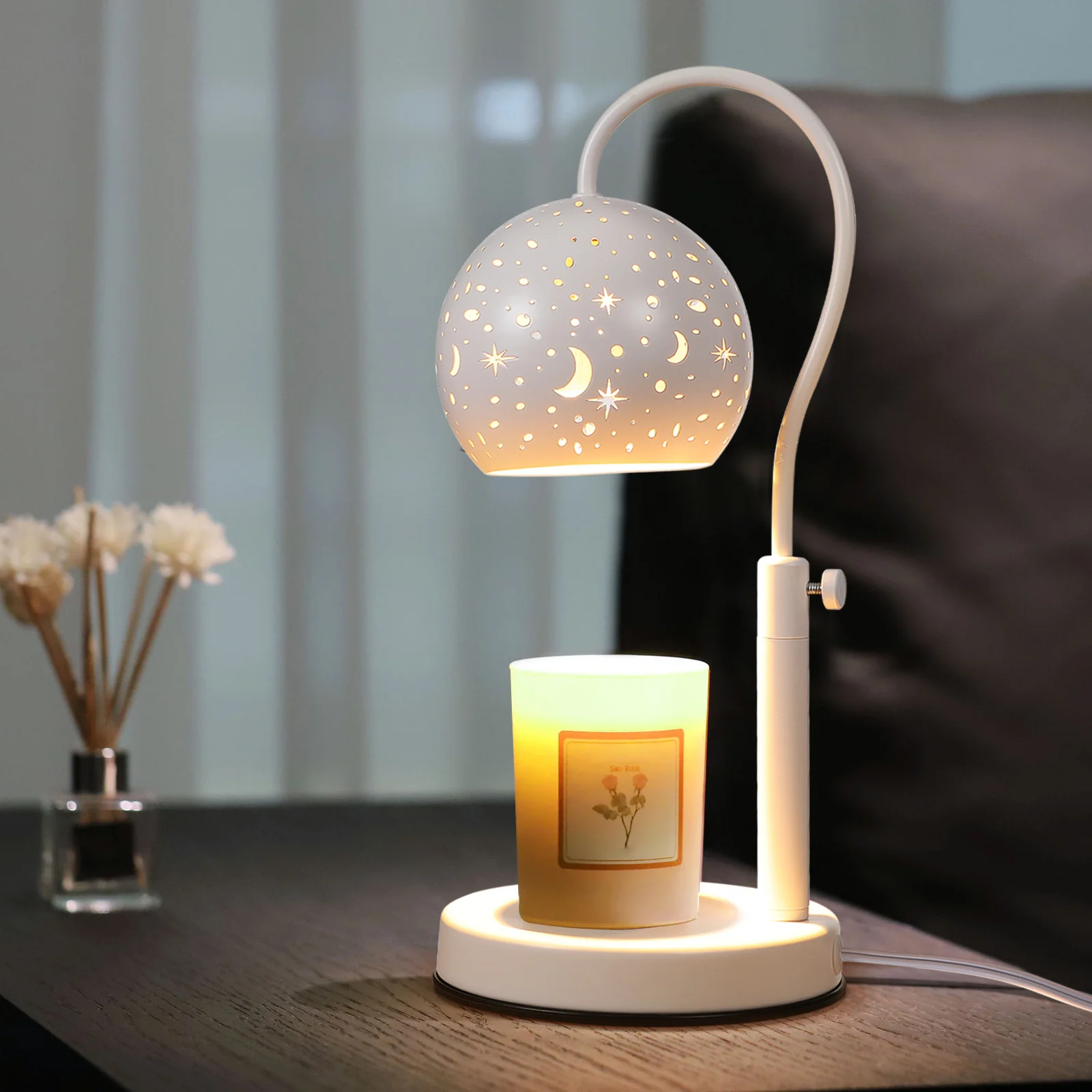

Warmer Lamp Electric Wax Melt Warmer For Scented Wax Adjustable Brightness Heat Warming Lamp Cozy Atmosphere Table