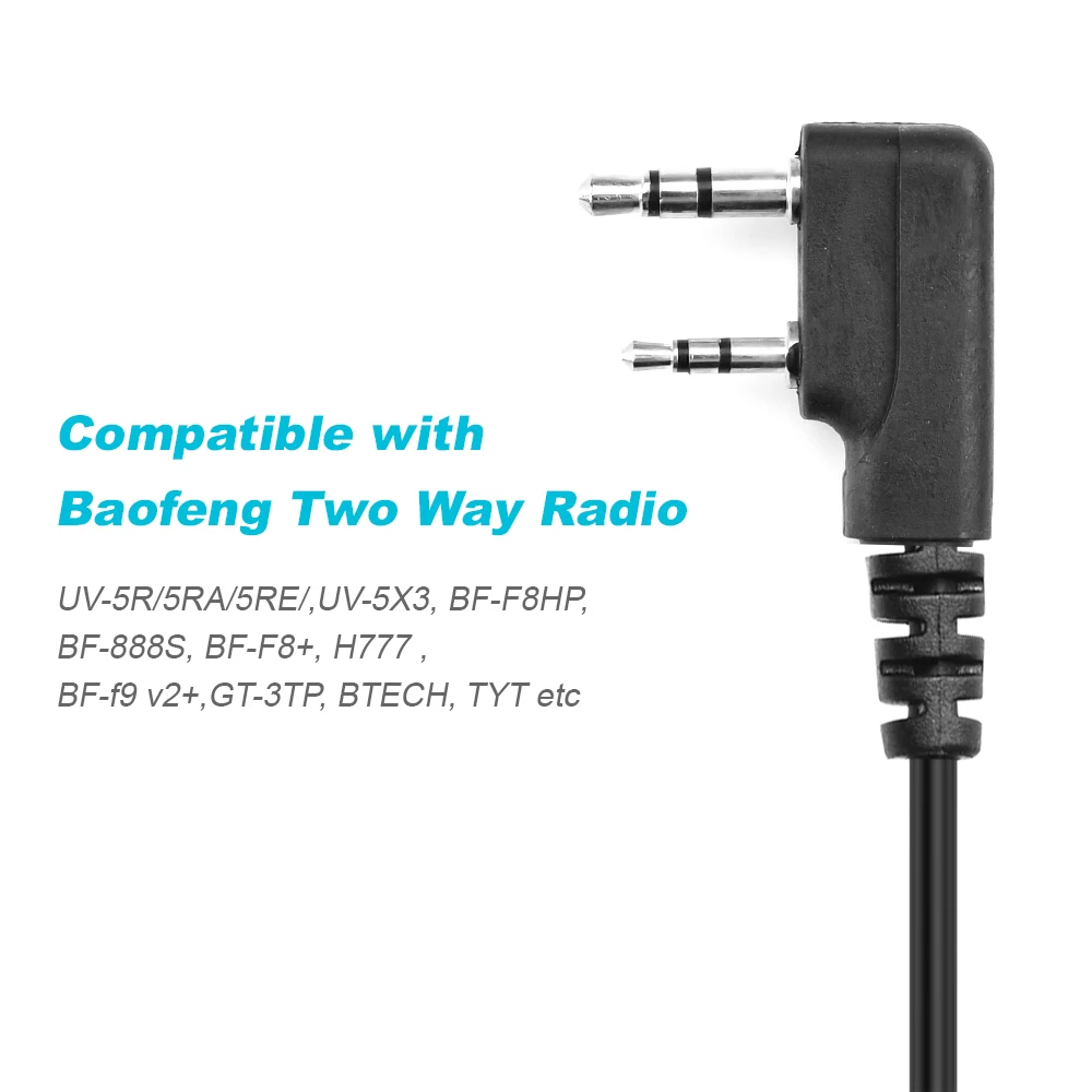 Baofeng Walkie Talkie Hand Microphone Radio Speaker Mic PTT For Walkie Talkie BF-888S UV-82 UV-5R UV-5RPro H9 H7 Ham Radio