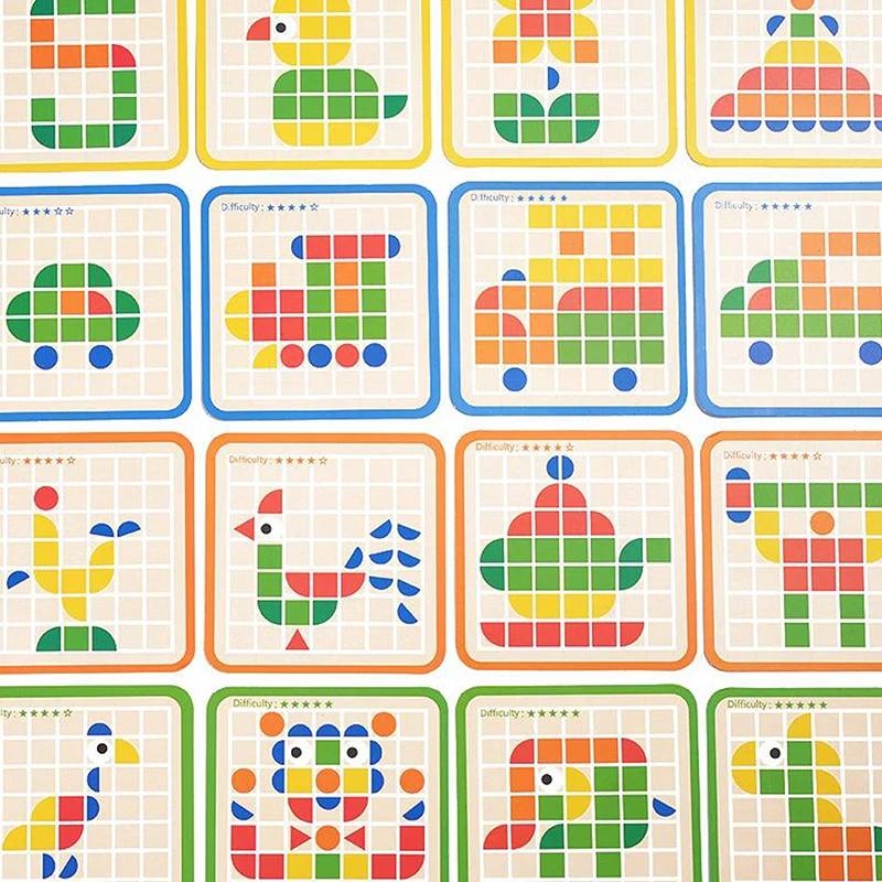 

120 шт. деревянная мозаика-головоломка 3D геометрическая форма головоломка доска Монтессори игрушка для раннего образования для ребенка