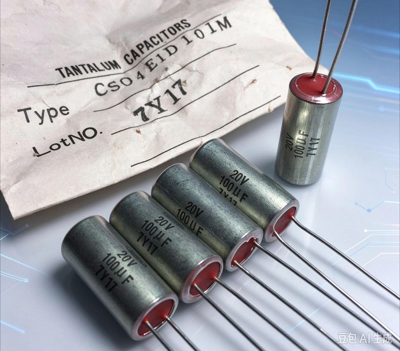 Vintage for marcon 100UF 20V Copper Case Tantalum Capacitor  5pcs