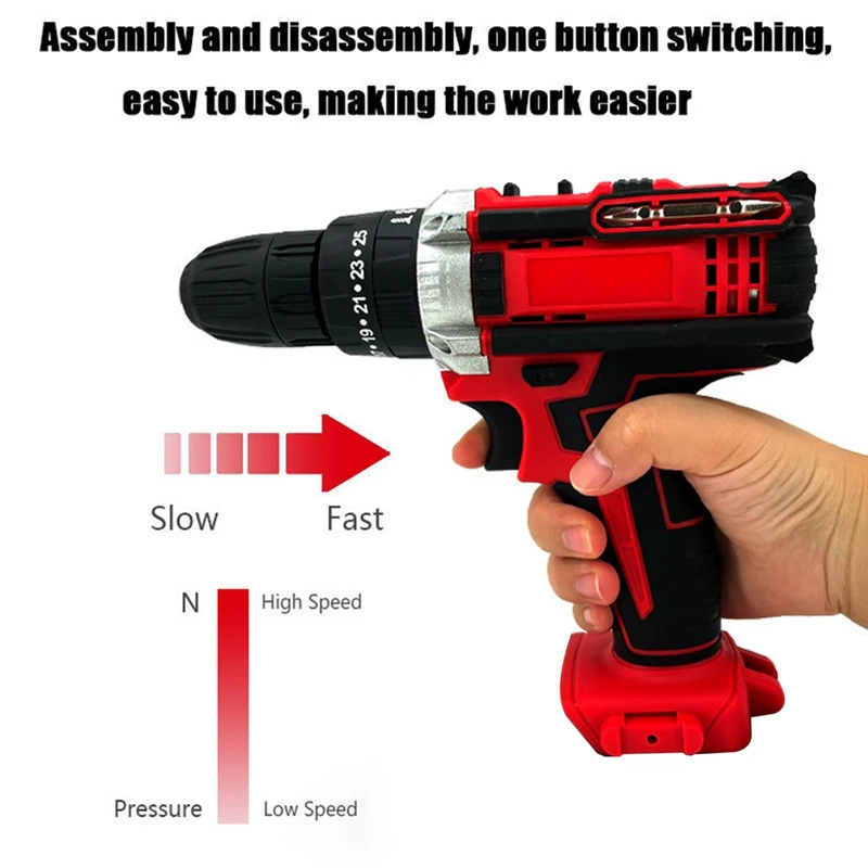 

Cordless Electric Impact Electric Drill Rechargeable Electric Drill Without Battery For 21V Battery