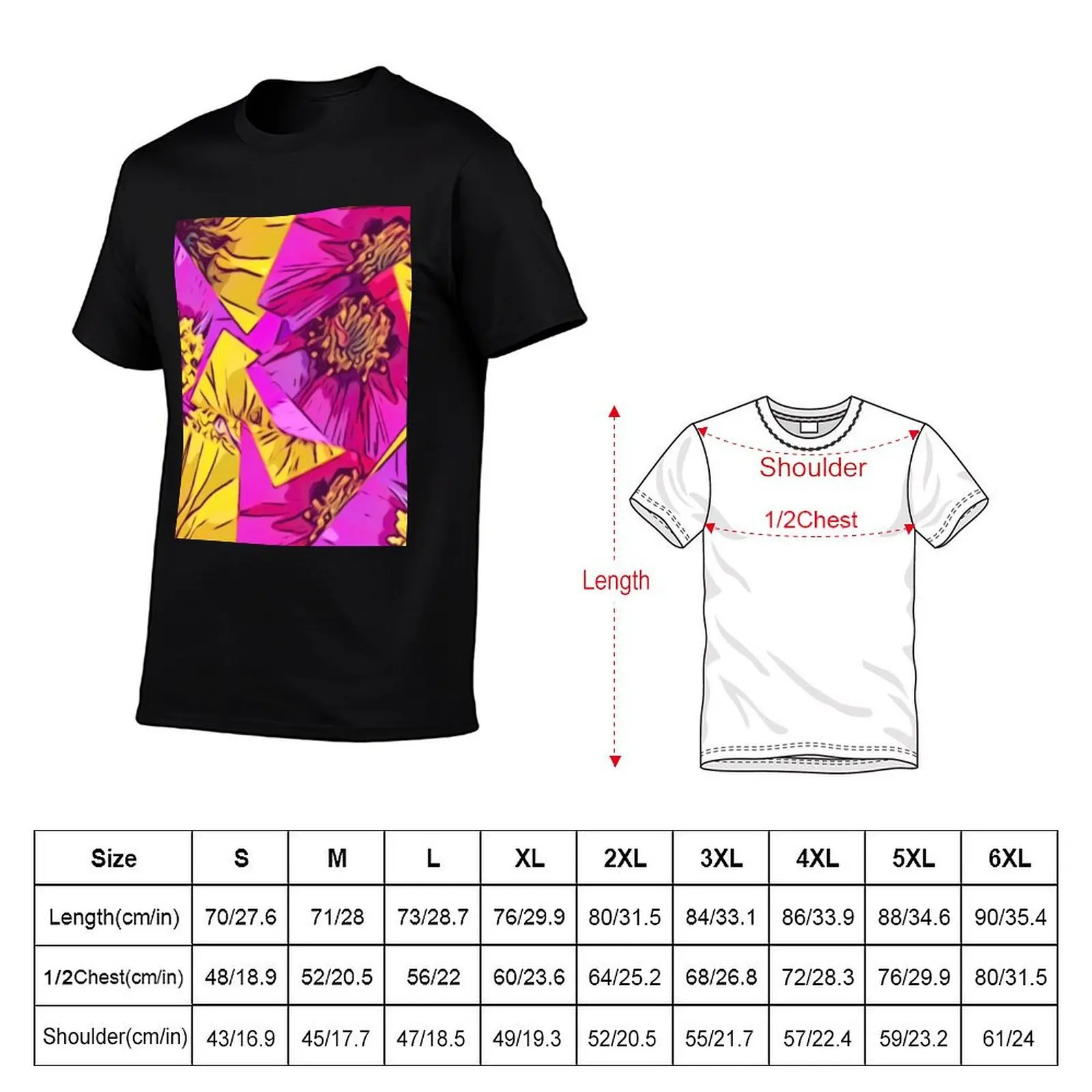 Pinks and yellows T-Shirt street wear blanks mens graphic t-shirts funny