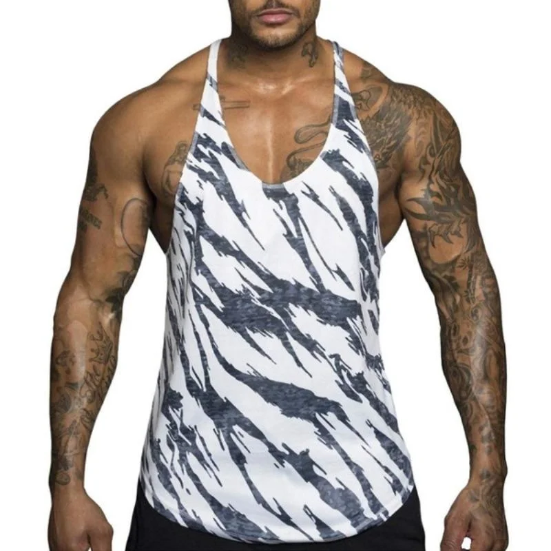 3D Printed Sports Camouflage Tank Tops For Men Fashion Colorful Pattern Tees Summer Loose Street Round Neck Vest Tops