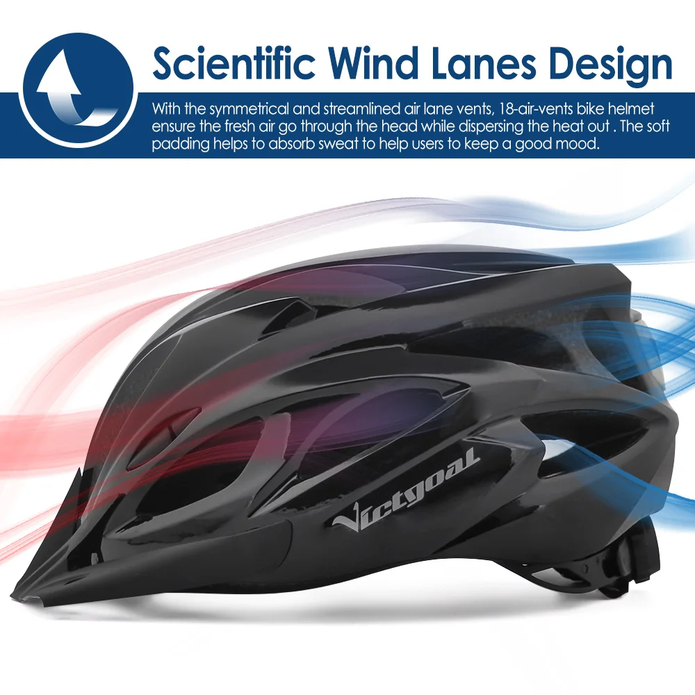 VICTGOAL Cycling Safety Cap Sun Visor Helmet Lightweight MTB Road Bike Helmets for Men Bicycle Goggles Helmet USB Led Light