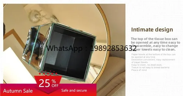 

Creative Tissue Box, Home Furnishing Living Room Dining Room Simple Carton Neoclassical Mirror Furniture