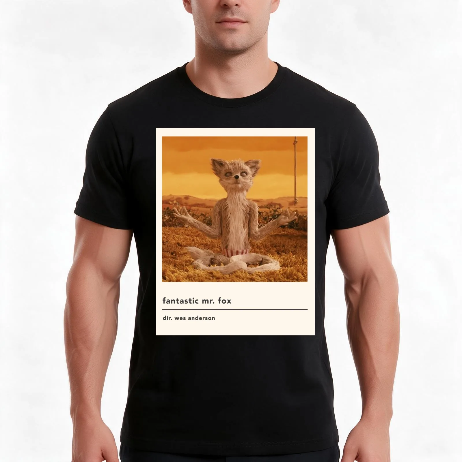 minimalist fantastic mr fox movie poster T-Shirt Summer Casual Cotton Tee Oversized Streetwear Tops Vintage Graphic Print