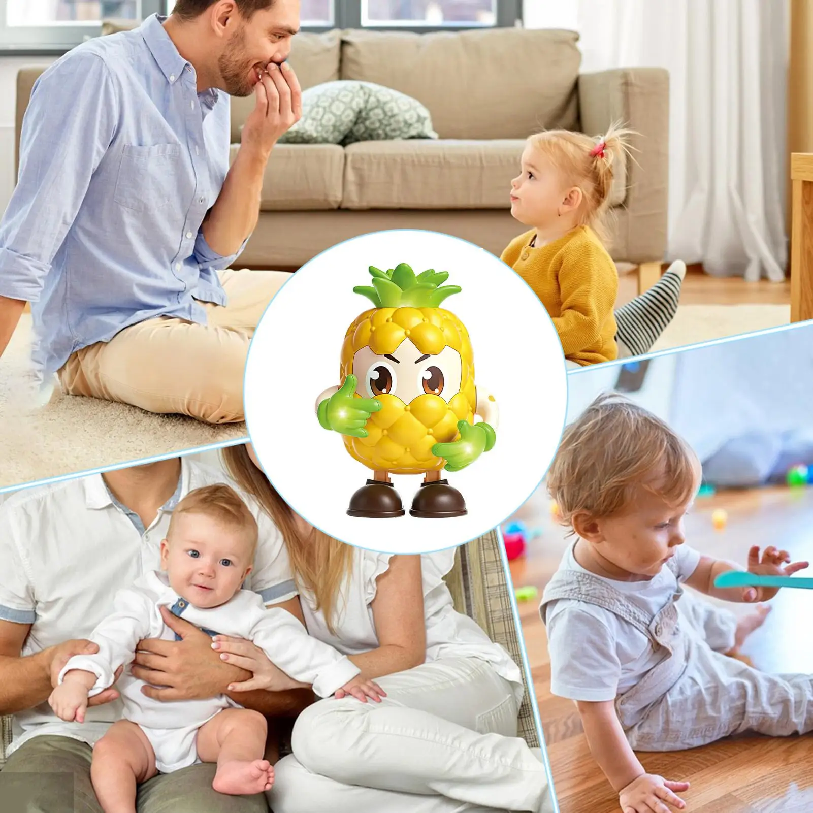 ダンスおもちゃ フルーツインタラクティブロボット インタラクティブおもちゃ ライトとサウンド付き 就学前の誕生日 男の子 女の子 パーティー ホームスクール用