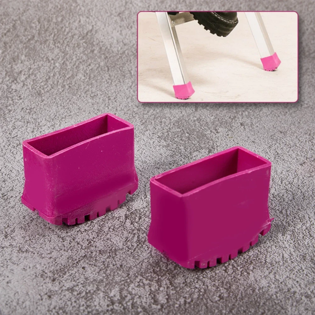 4Pcs Protector Covers Rose Red Ladder Feet Cover Leg Chair Table Pad Rubber Cap Household Supplies For Home