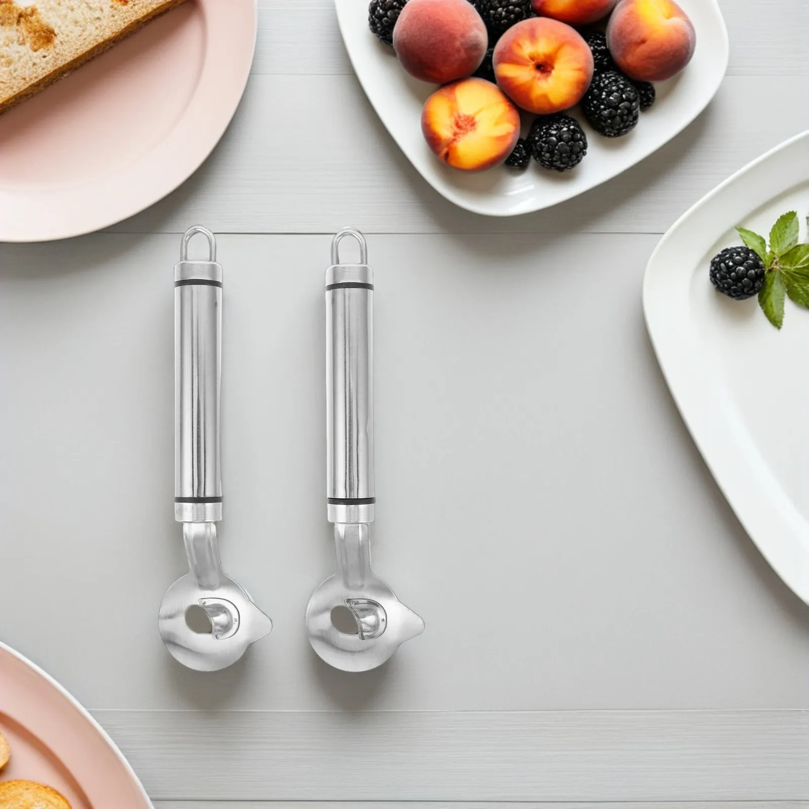 2Pcs Long Handle Stainless Peeler Spoon Multifunction Cutting Tool for Kitchen Noodle Cooking Groove Edge Peeler