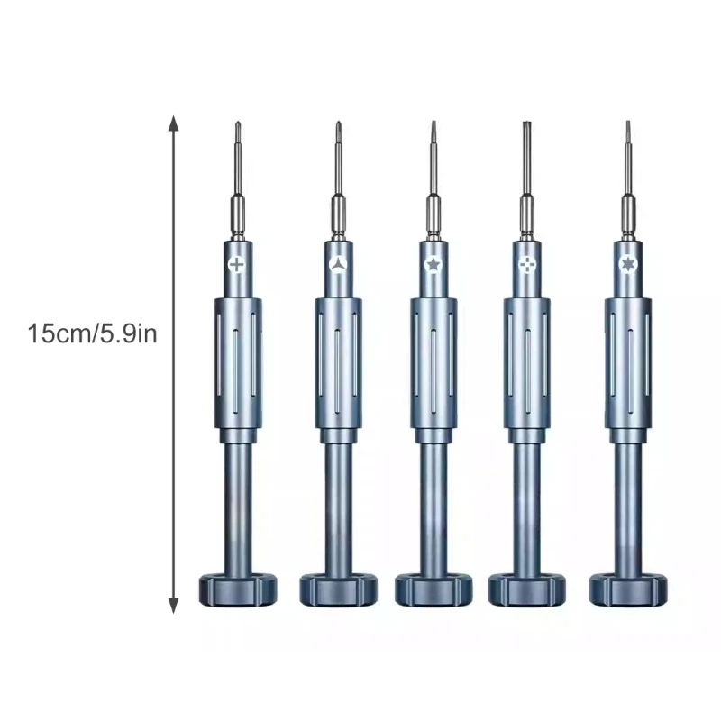 5pcs mini-tournevis avec bits magnétiques pour les outils réparation téléphone gadgets KXRE
