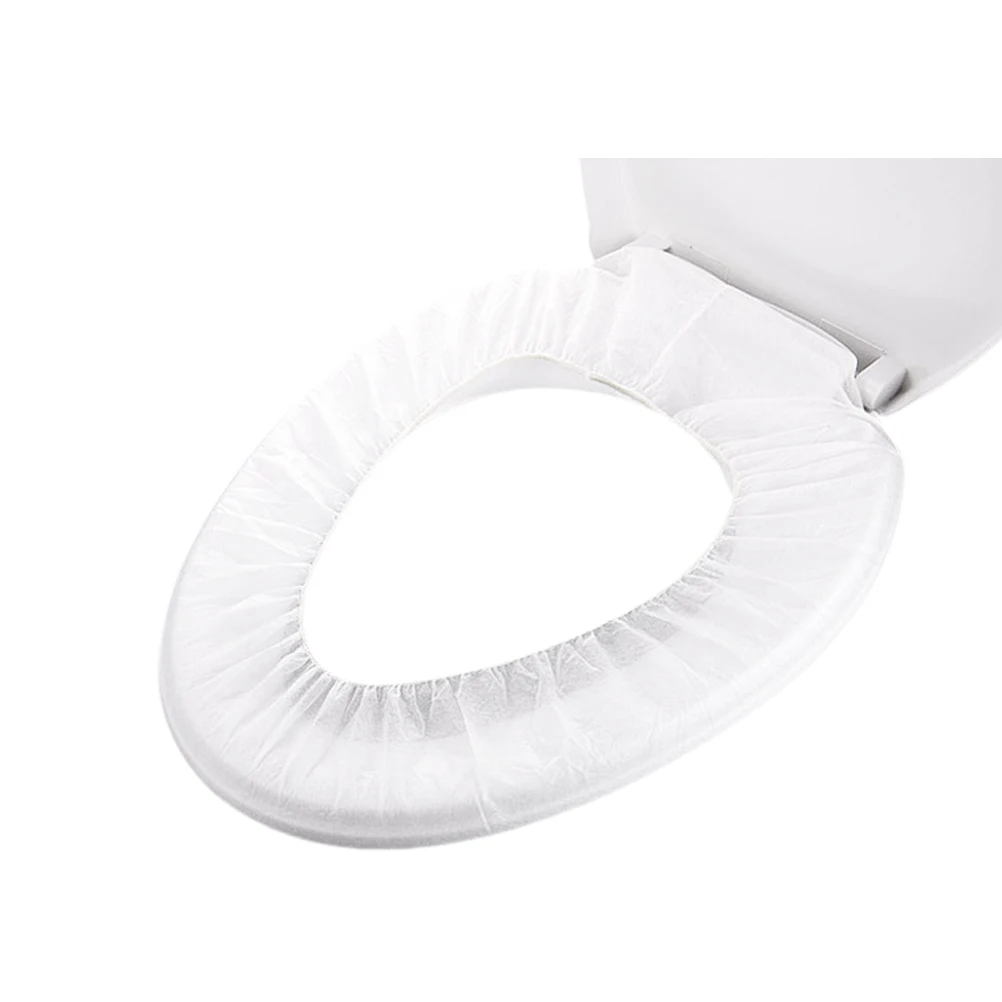 

50 Pcs Non Woven Toilet Seat Covers Disposable Bathroom Absorbent Soft Germ Protection Travel Large Design