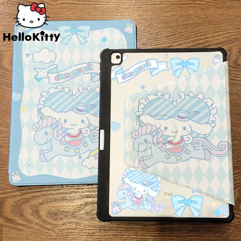 Sanrio Cinnamoroll My Melody IPad Protector 2022 Air5 Kuromi Cover With Pen Slot Ipad Pro 11 Tablet Case Acrylic 360 ° Rotation