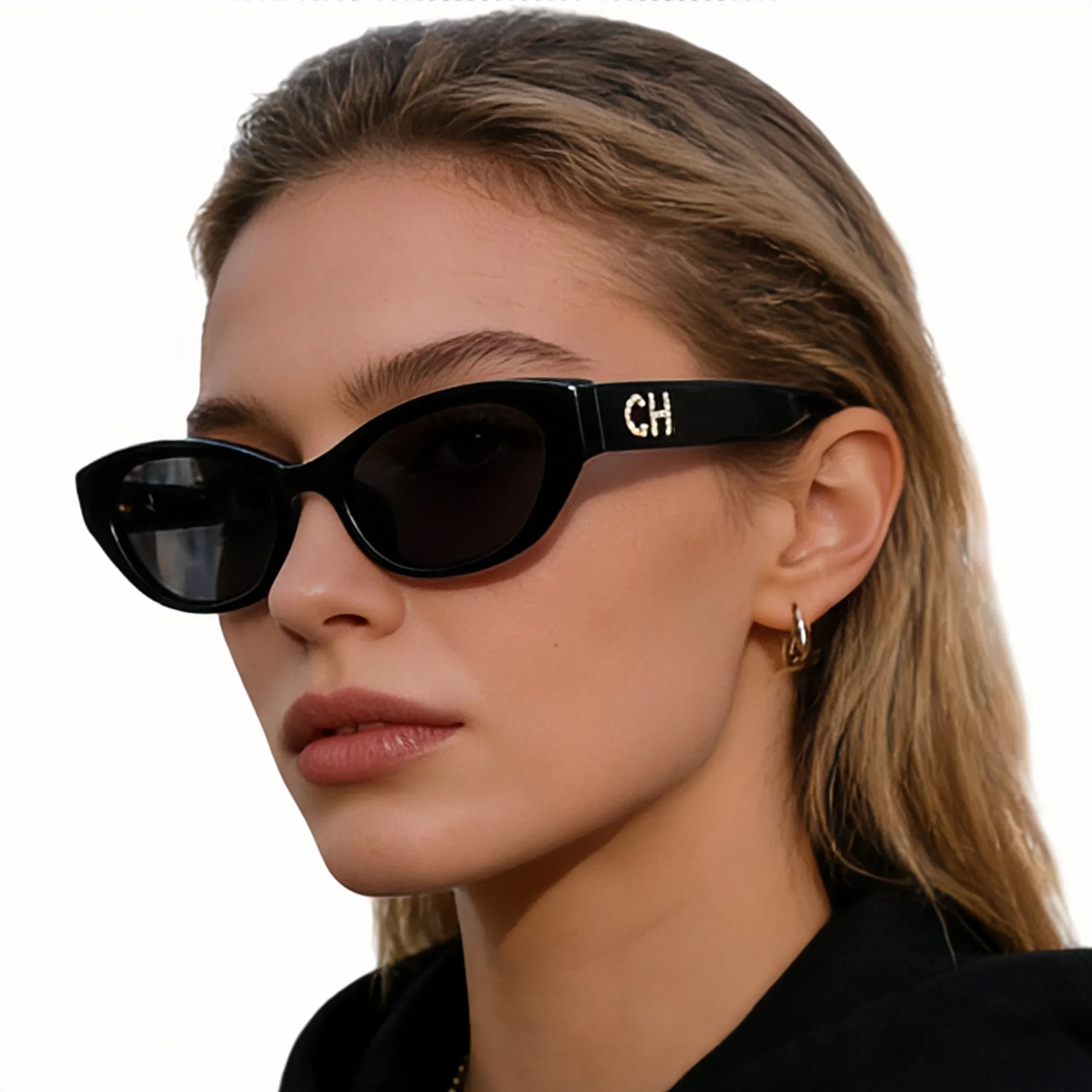 2026 New Designer Sunglasses Women Trend Cat Eye Curved Surface Lens Glasses Shining Men Womens Luxury sun glasses shades sun gl