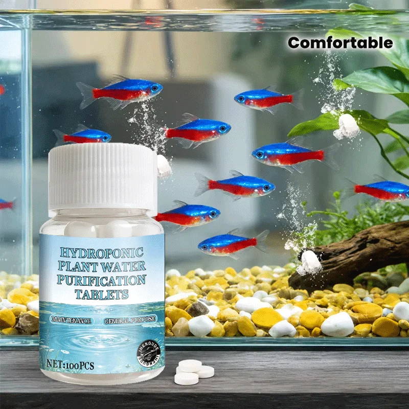 100PCs Hydroponic Plant Water Purification Tablets Indoor Plant Water Cleaner Odor Eliminator Algae Prevention