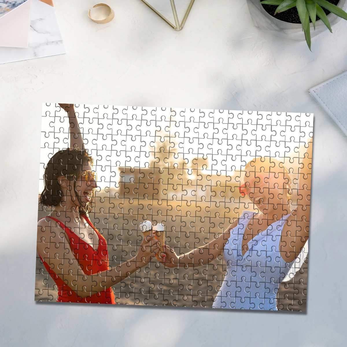 ตัวต่อรูปภาพสั่งทำส่วนตัว 35/300/500/1024 ชิ้น ของขวัญวันเกิดทำมือสำหรับเพื่อน ภาพตัวต่อรูปภาพแบบสั่งทำพิเศษ ของขวัญโอกาสพิเศษ