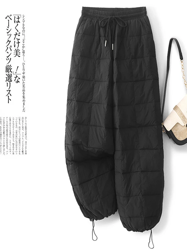 Trendy Thiened Calças de algodão retas Casacos femininos Inverno Faionable Dstring Europeu Sle Winter Thi Cotton Tro...