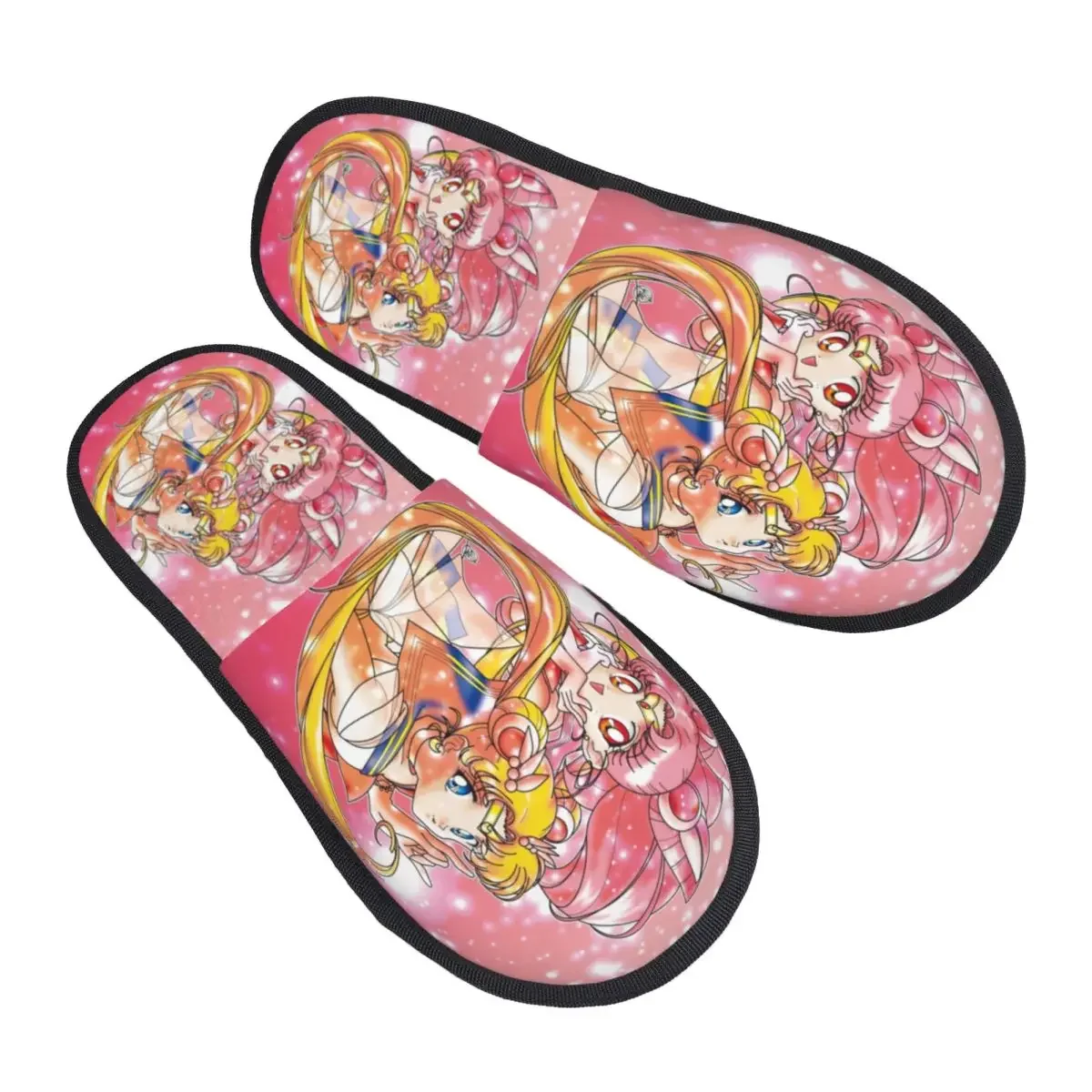 Benutzer definierte Super Segler Mond Chibi Mond Soft Memory Foam Haus Hausschuhe Frauen Anime gemütlich warm Anti-Rutsch-Slipper