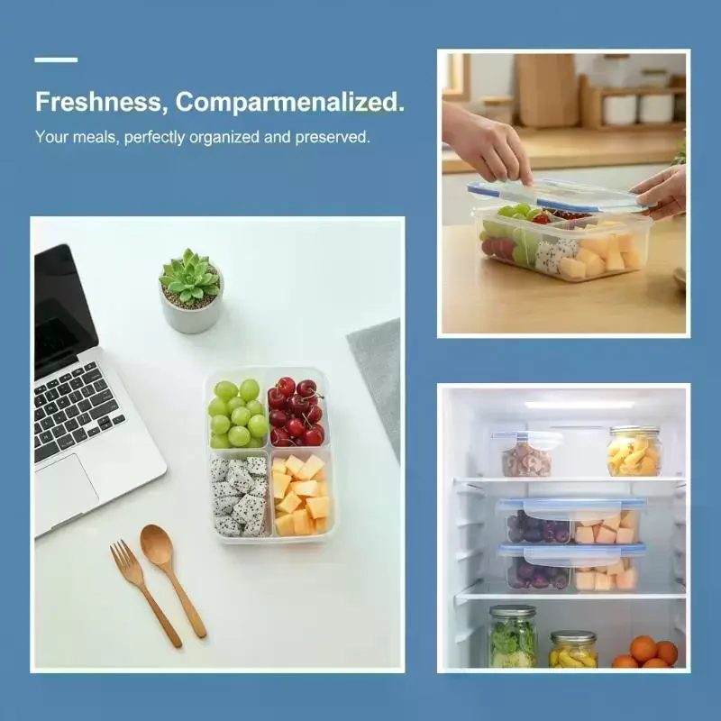 재사용 가능한 플라스틱 음식 보관 용기, 밀폐 뚜껑과 - Meal Prep For Office 리뷰 및 가격