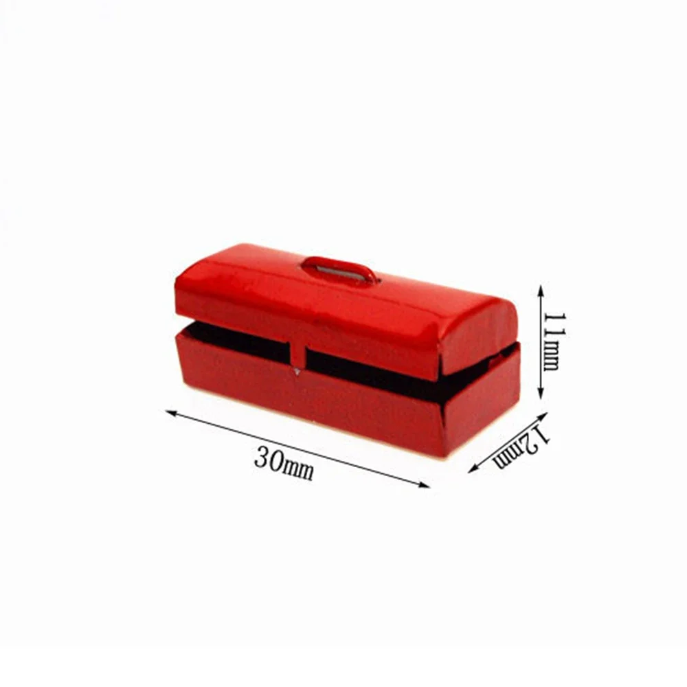 Miniature Alloy Toolbox for Doll House, Simulation Repair Tools, Model Toolbox, Mini Decoração, Dollhouse Accessories, 1:12