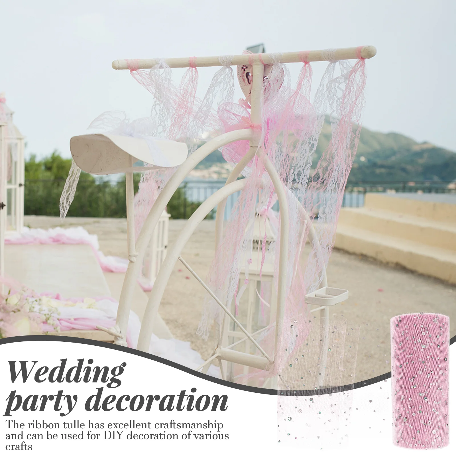 

Decoration Sequin Mesh Roll Sparkling Glitter Tulle Ribbon Decorations Skirt Sparkly Fabric Wedding Diy