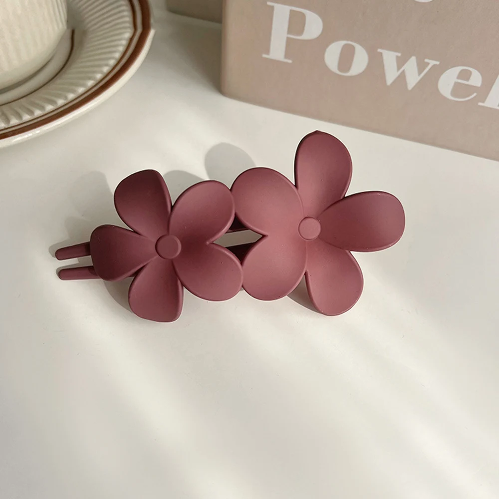 Frosted Doppel Blume Große Haar Clip Mädchen Haarnadeln Frauen Kopfbedeckung Pferdeschwanz Acryl Entenschnabel Clips Haar Clip Haar Zubehör