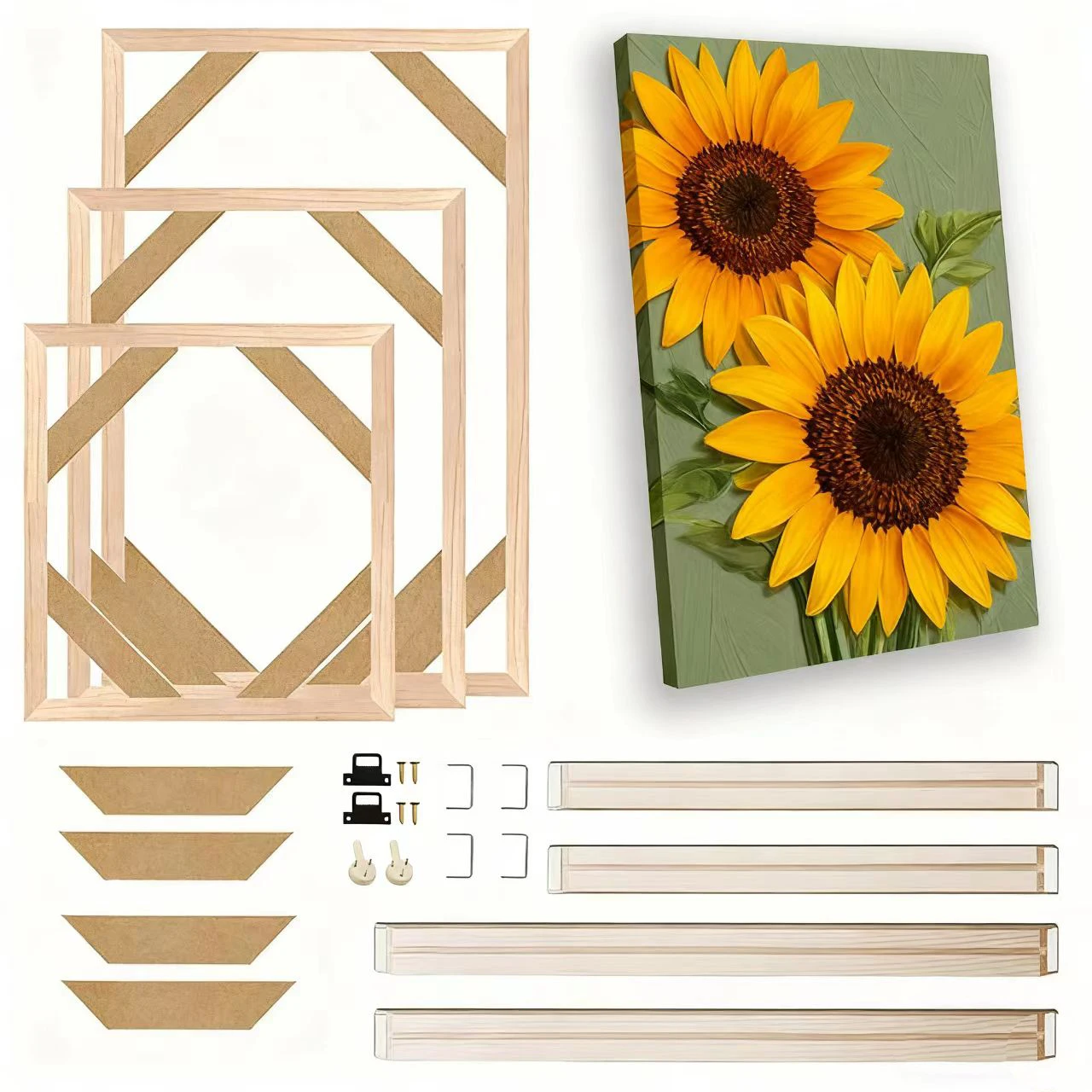 لوحة زيتية فنية زخرفية إطار داخلي للرسم الزيتي الرقمي طقم تجميع DIY إطار خشبي مع إطار داخلي قابل للفصل #1