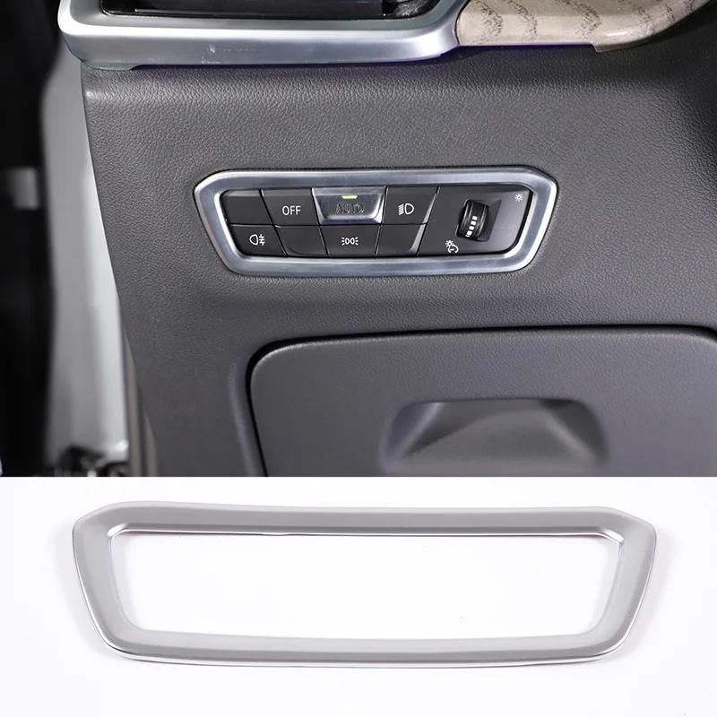 

For 2019-2022 BMW X5 G05 X7 G07 ABS Silver Car Headlight Switch Frame Cover Sticker Car Interior Protection Accessories