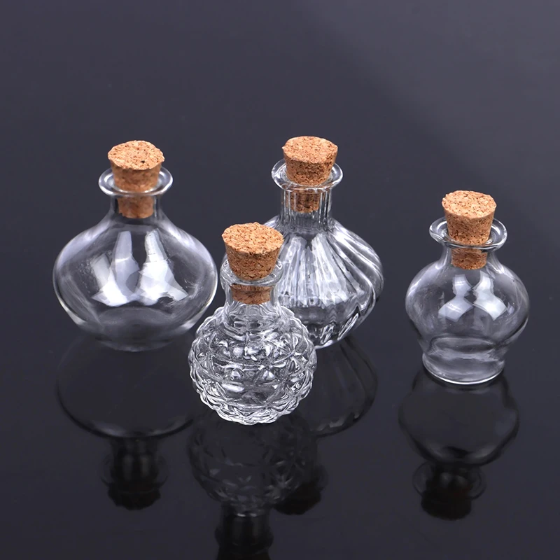 1:12 Dollhouse Miniature Storage Tank Glass Bottle with Cork Cover Mini Tiny Jar Flower Vases Model Toys Doll House Decor Access