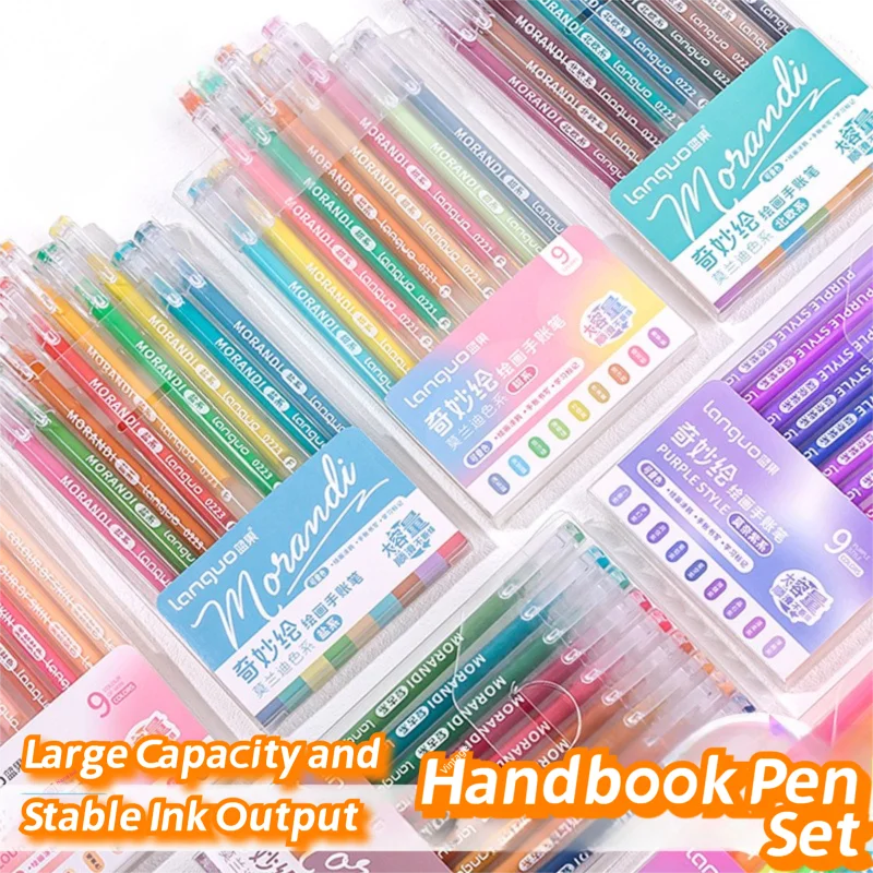 

Languo Ручка для рукописного ввода большой емкости, ручка для подписи, нейтральная шариковая ручка, набор дневника Morandi, 162 цветов