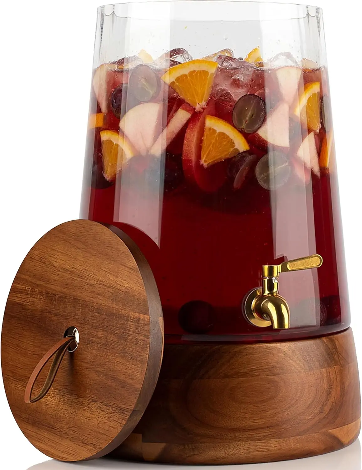 

Extra Large 3 Gallon Glass Drink Dispenser with Spigot & Stand for Parties, Lemonade, Sangria & Juice