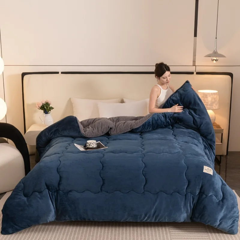 Warm lamb fleece quilt milk fleece winter thickened quilt dormitory winter warm quilt