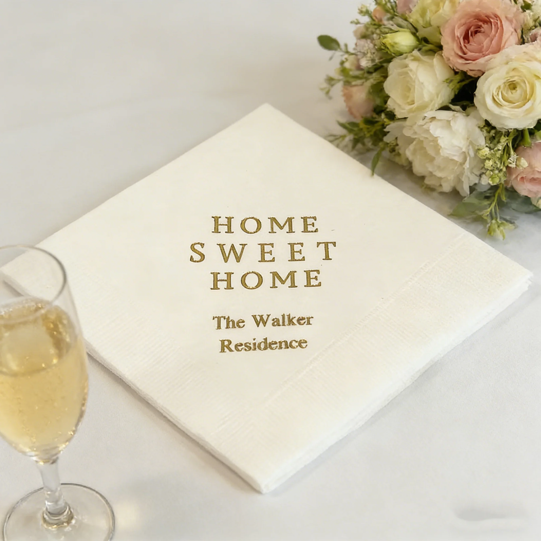 

50 шт. персонализированных бумажных салфеток «Дом, дорогой дом», коктейльные салфетки для вечеринки в честь новоселья, для первого дома, новоселья, переезда, празднования