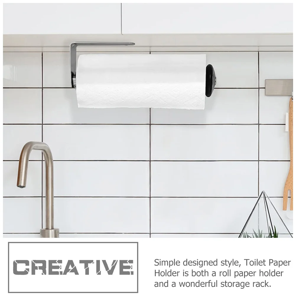 

Wall Mounted Toilet Paper Holder Stainless Steel Roll Paper Rack For Bathroom Kitchen No Drill Tissue Storage Shelf
