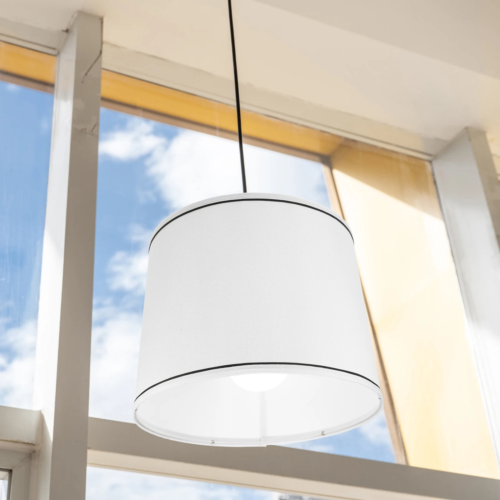 

Linen Lampshade With Iron Frame Solid Color Light Cover For Bedroom Living Room Decor Replacement Lamp Shade Modern Fabric