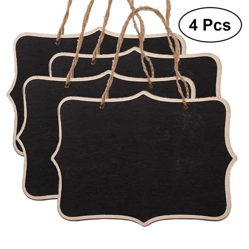 4PCS Mini Decorative Hanging Blackboard Double Sided Chalkboard Party Table Number Place Tag Message Board Signs Chalkboard