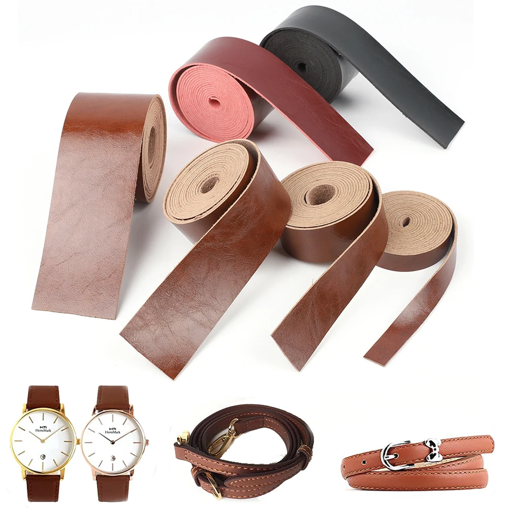 

2Meters Leather Strap Wide Flat Leather Straps Strip DIY Bag Handles Handbag Belts Purse Pet Collars Jewelry Craft Accessories