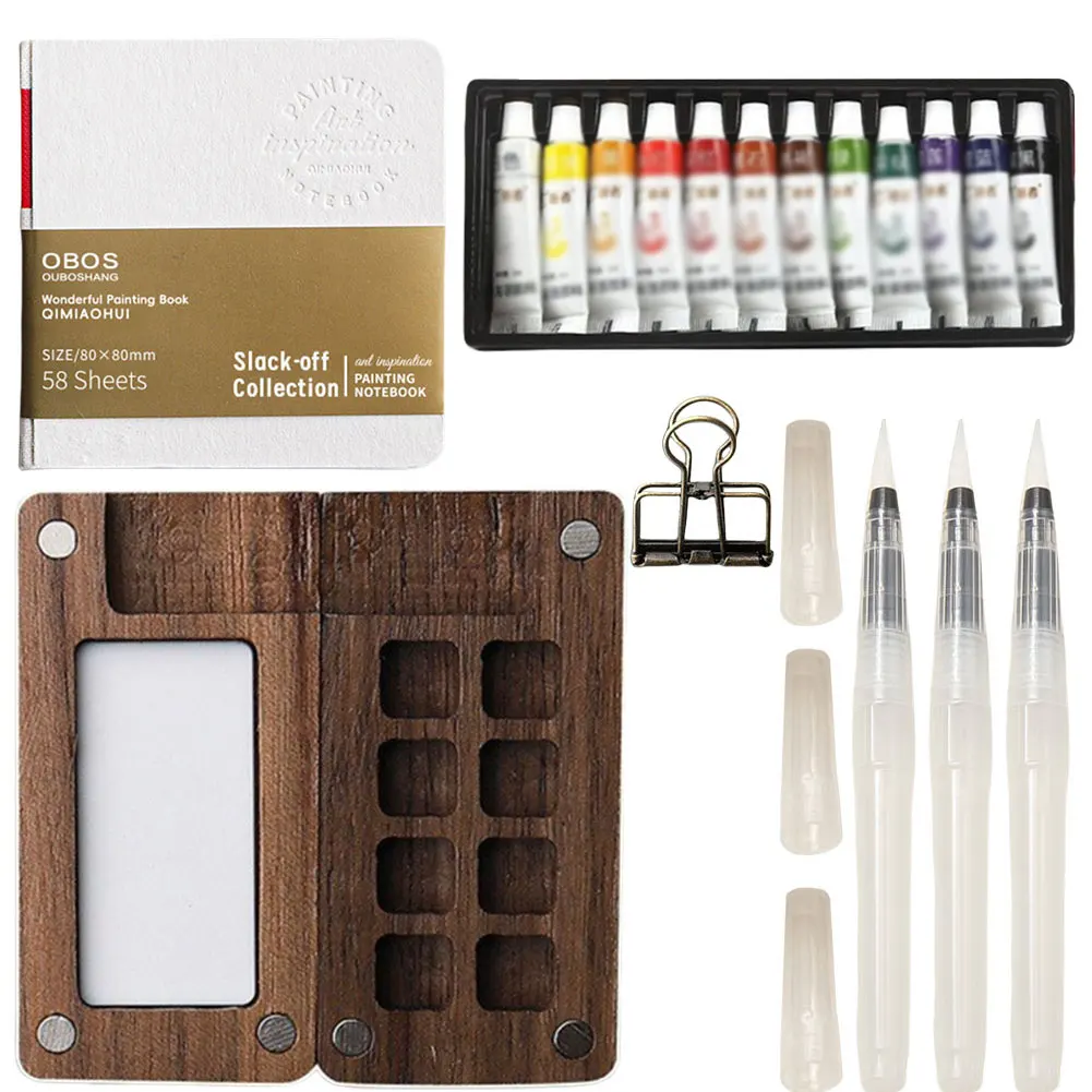 8/15 Grids Watercolor Paint Box Travel Paint Palette Watercolor Palette Portable Mini Watercolor Box for Art Watercolor Painting