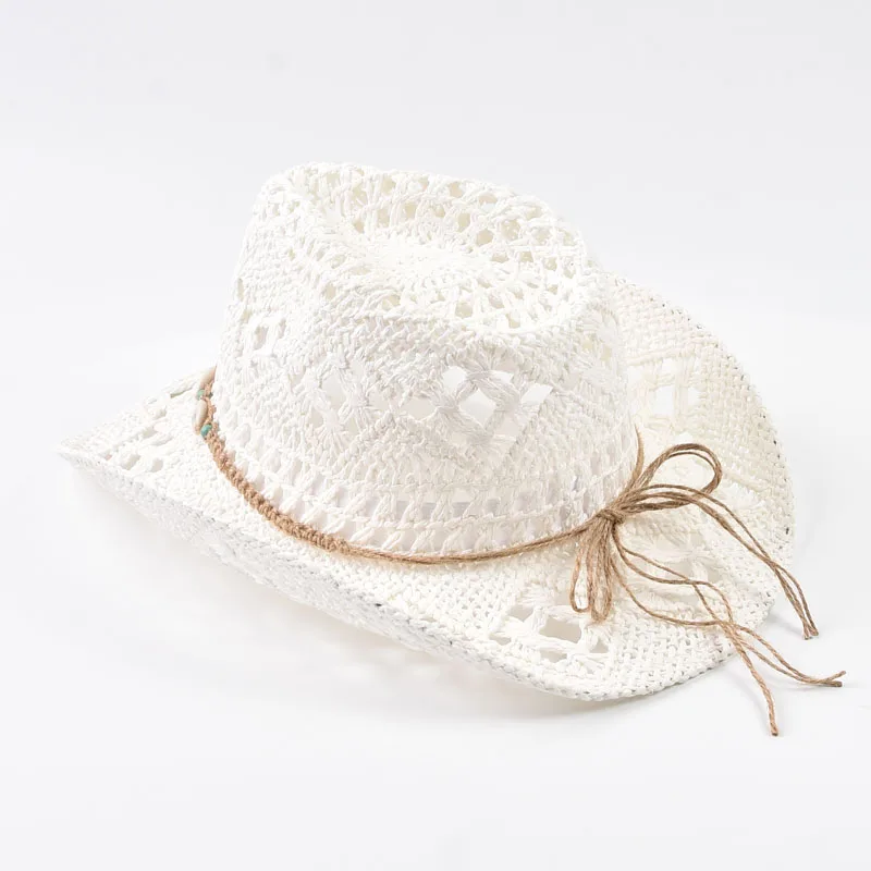 Strohhut für Damen, Sommerhut mit Muscheldekoration, Strandhut, ausgehöhlter Sonnenhut mit breiter Krempe, Chapeu Panama Feminino – Detail 7