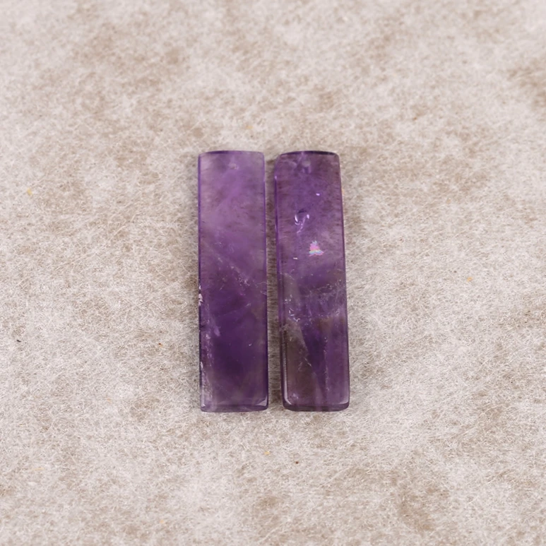 

Natural Stone Amethyst Long Earring Beads 41x10x3mm 5.5g Fashion Jewelry DIY Making Earrings Accessories for Women