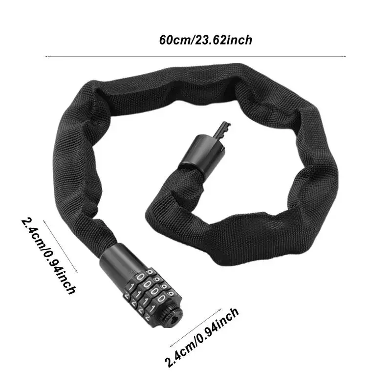 Serrature a catena per bici antifurto lucchetto a catena per bicicletta resistente 3.9 piedi lucchetto a catena lungo sicuro lucchetto a