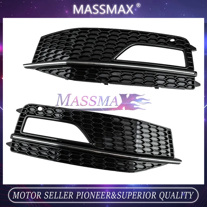 

8K0807681P 1 Pair Car Gloss Black Left Front Bumper Lower Fog Light Grill Grille Fit for Audi A4 B8 S-Line S4 2013 2014 2015