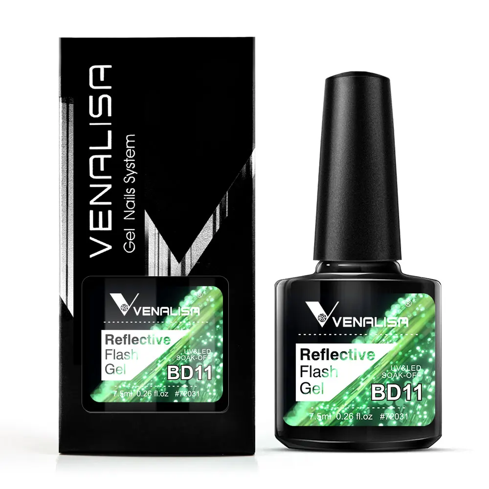 VENALISA Reflektierendes Glitzer-Nagelgel-Nagellack-Pigment zum Einweichen von Emaille-Nagelkunst-Maniküre, Urlaub, glitzerndes Disco-Gel für perfekte Zwecke – Detail 3