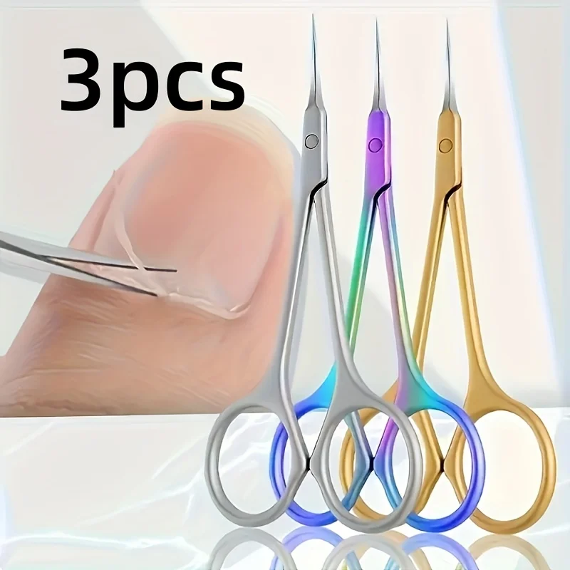 

Multi Functional Beauty Tool 3pcs Precision Stainless Steel Scissors, Dead Skin Scissors, Easy-to-Grip Handle and Sharp Tip