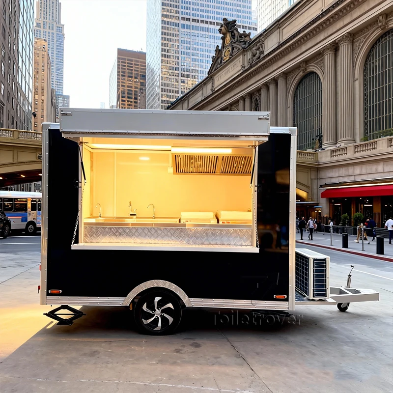 

Оптовая продажа: Мобильный фудтрак-контейнер, прицеп для десертов и фастфуда, фургон для мороженого с кухонным оборудованием