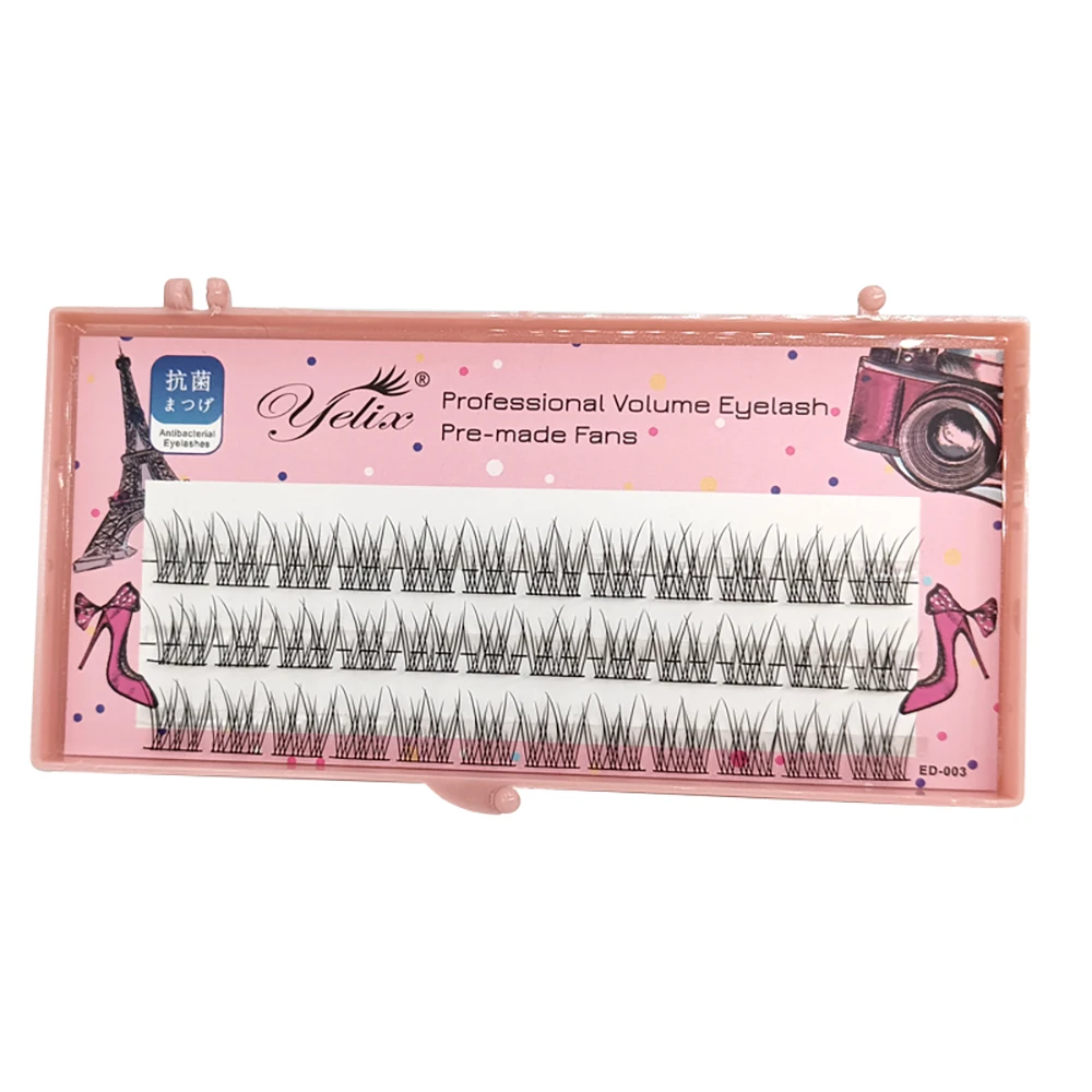 Yelix Fishtail Eyelashes Lashes 0.07mm C Curl False Eyelash Clusters Manga Lashes Eyelash Bundles