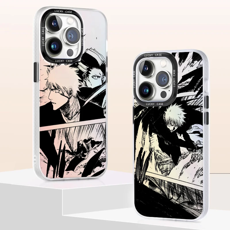 Japanese BLEACH Anime Art Phone Case For Apple iPhone 15 14 13 12 11 XS XR X Pro MAX 8 7 Plus SE Laser Gradient Cover