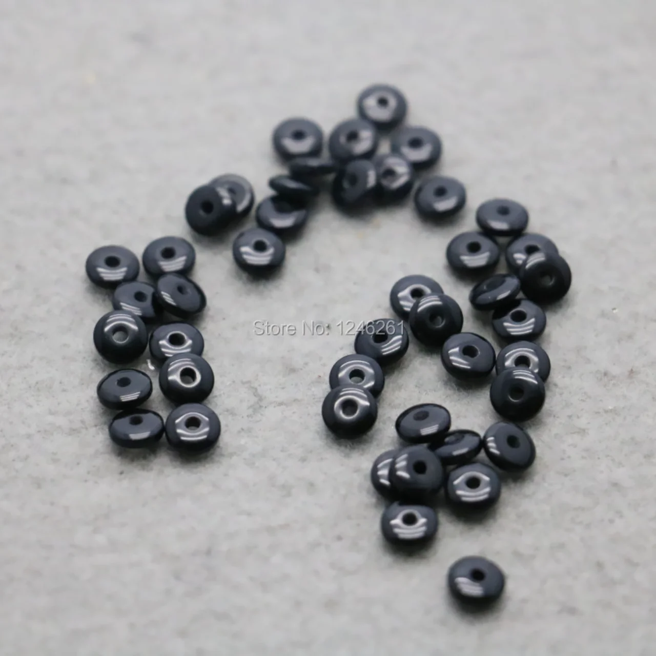 100Pcs Boutique Wholesale Black Beeswaxes Separate Beads Fittings For Accessory DIY Machining Parts 6mm Girl Components Findings