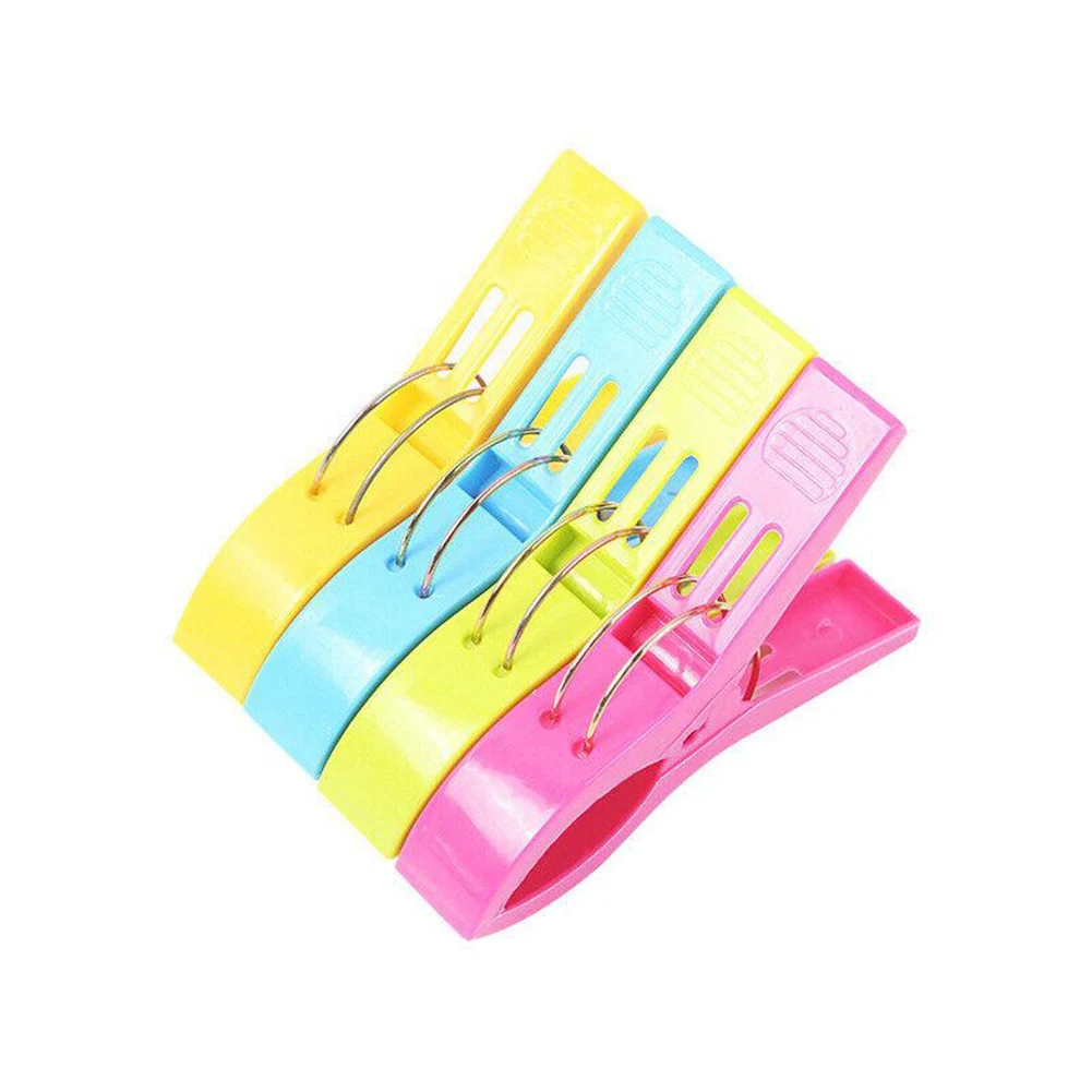 12Pcs Organization Quilt Clothes Clips Practical Large Beach Towel Clips Plastic Quilt Pegs For Laundry Lounger Underwear