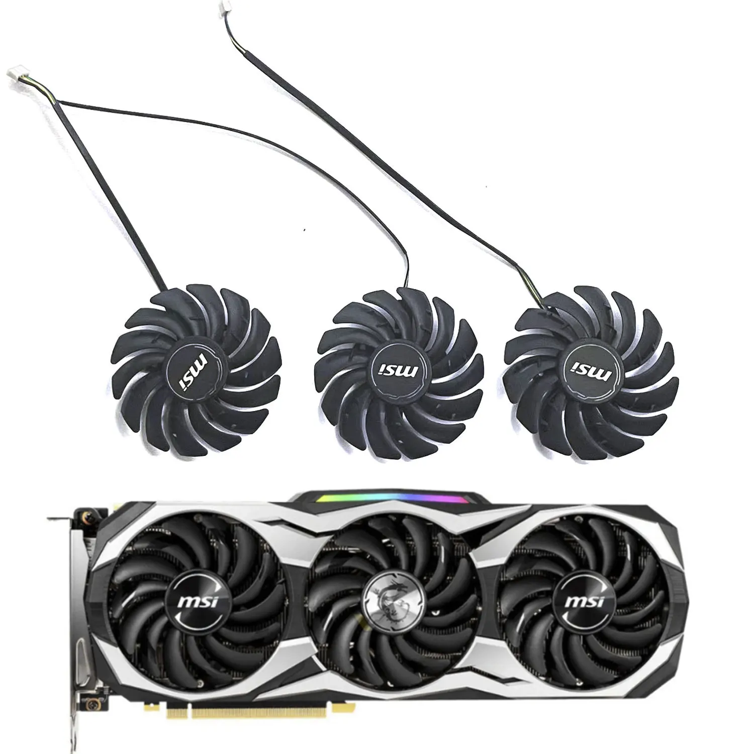 3 kipas baru 85 85MM 4PIN cocok untuk MSI GeForce RTX2070 2080 2080ti DUKE OC kipas pengganti kartu grafis