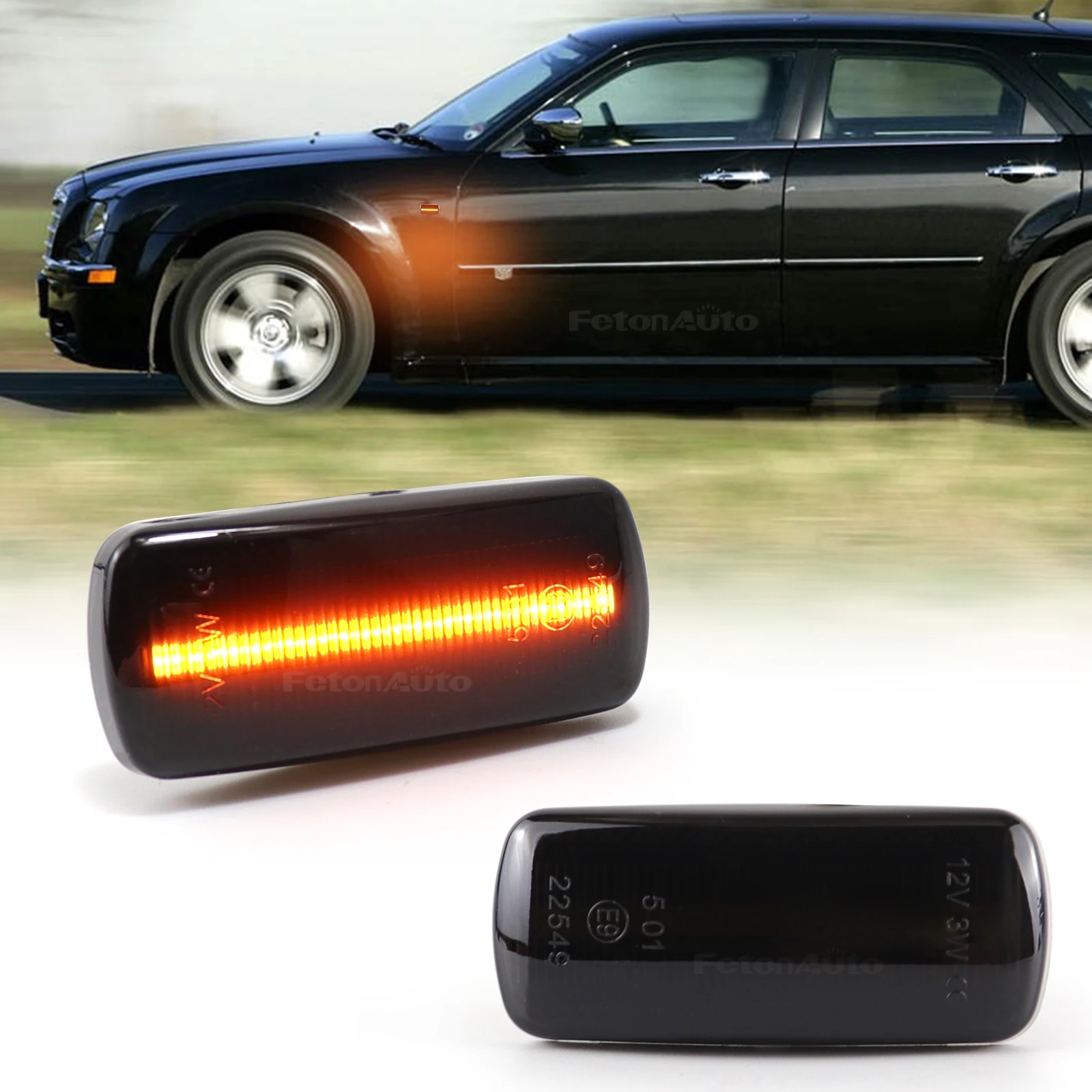 LED Dynamic Side Marker Lights Turn Signal for Jeep Compass Grand Cherokee Chrysler 200 300C Dodge Avenger Lancia Flavia